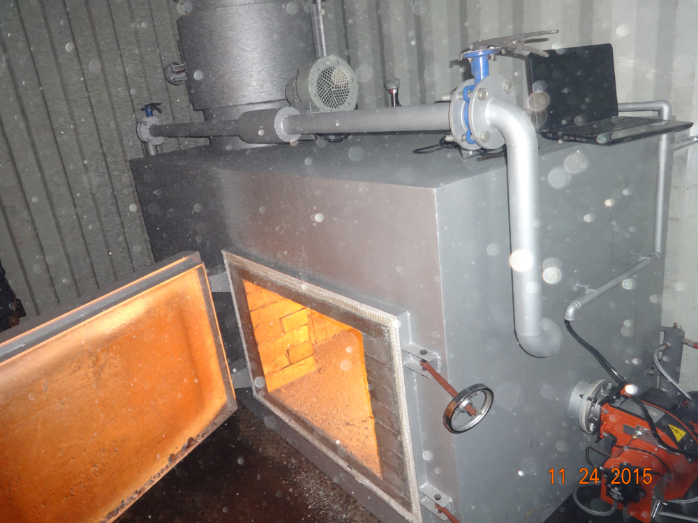 Incinerator walls and roof